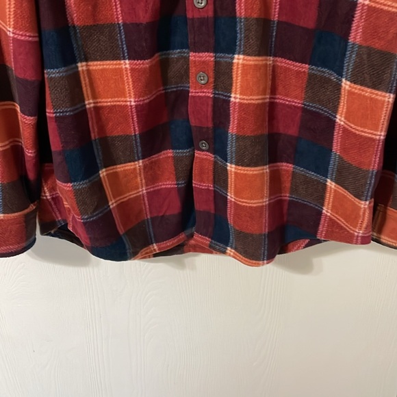Dry Goods Unisex Heavyweight Plaid Flannel Red, Navy, Orange Size Medium - Picture 6 of 8